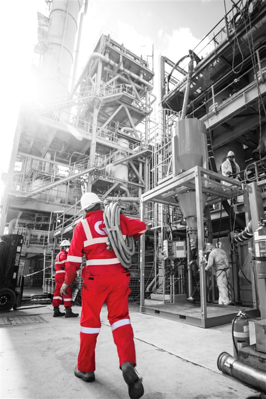 Contract Resources worker in safety gear